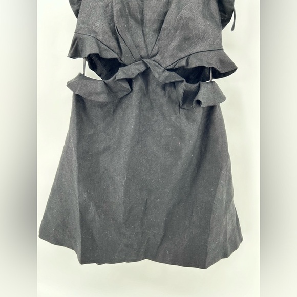 Zimmermann Postcard Tie Back Mini Dress in Linen Black Size AU 2 US 8 NWT - Picture 4 of 13